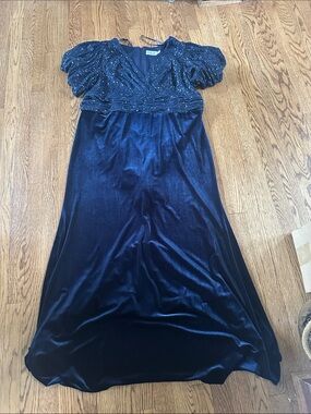 Eliza J | Dresses | Illusion Boat Neck Short Sleeve Sequin Embroidered  Floral Lace Aline Midi Dress | Poshmark